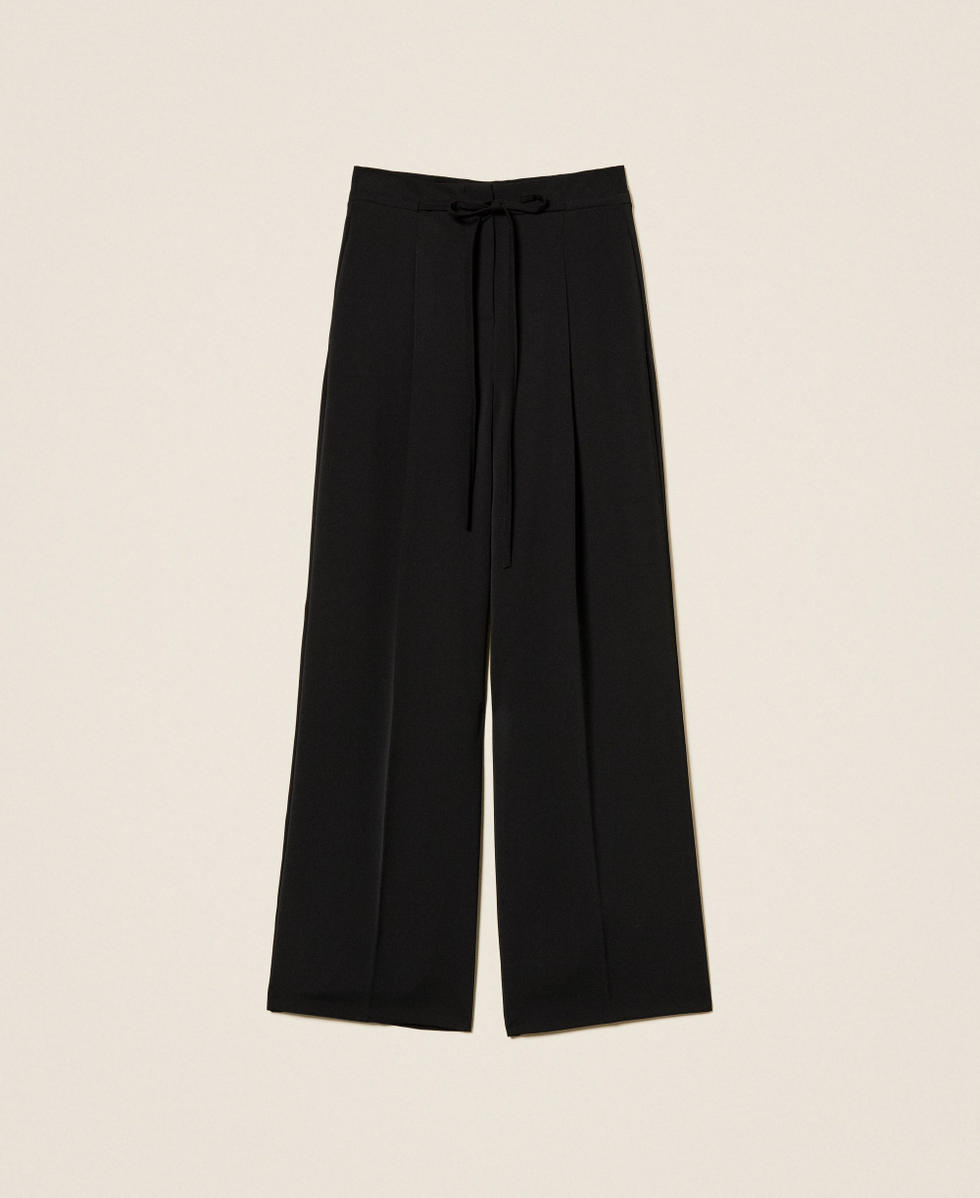 Palazzo trousers with drawstring