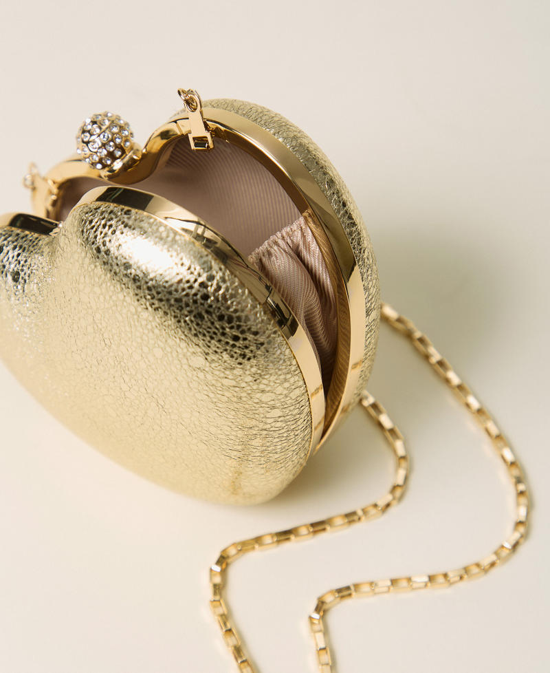 Mini heart-shaped clutch bag Yellow Gold Woman 262TD8100_10366_04