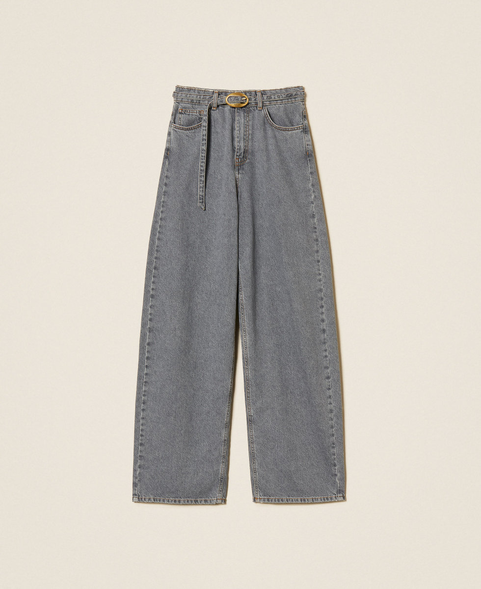 Five-pocket balloon jeans Grey Denim Woman 262TT2391_00574_S0
