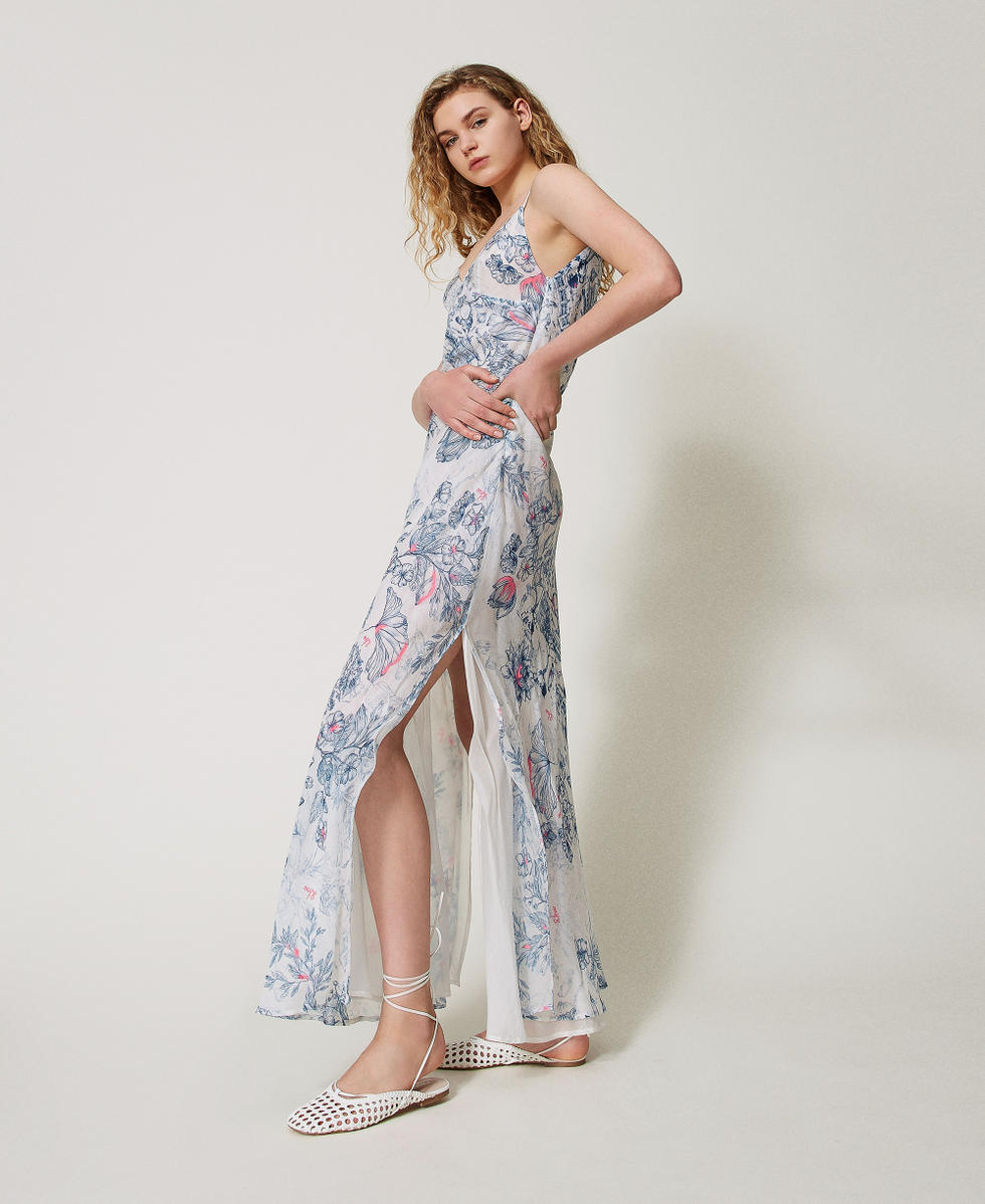 Robe longue MYFO en organza Japonais Toile De Jouy Femme 251AQ2093_12431_02