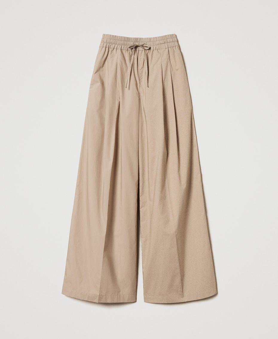 Poplin palazzo trousers Rope Beige Woman 251TT2120_12145_S0