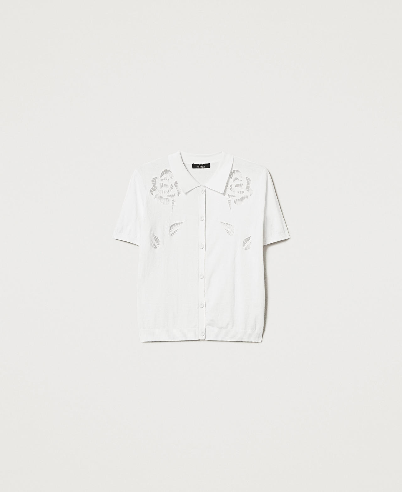 Camicia in maglia con ricami Bianco "Papers" Donna 251AX3011_00840_0S
