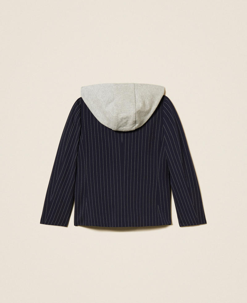 Blazer rayé avec capuche Bleu « Classic Blue »/Rayure Blanc Cassé Fille 252GJ2040_12713_S1