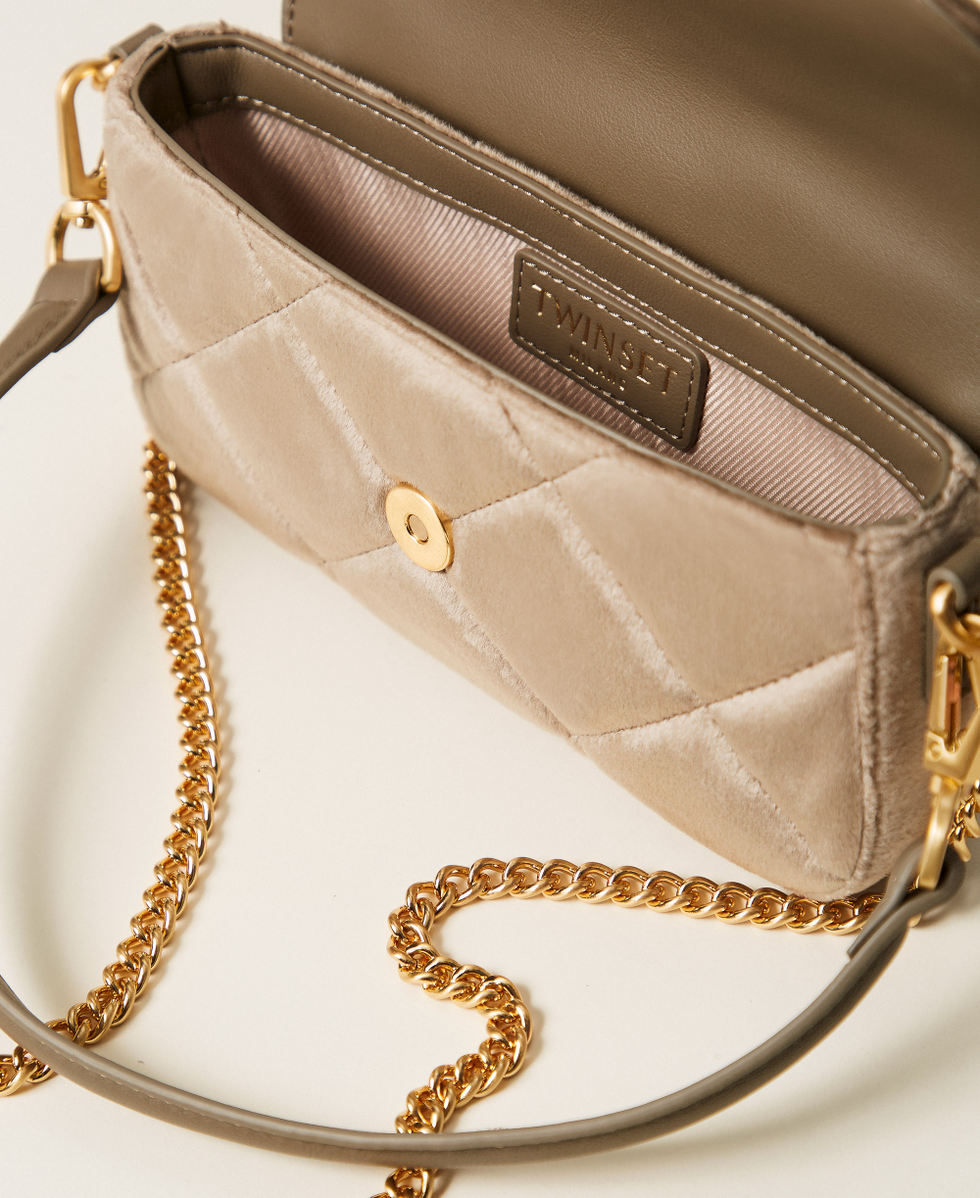 Bolso bandolera &laquo;Amie&raquo; de terciopelo Natural Beige Mujer 252TB7180_12129_04