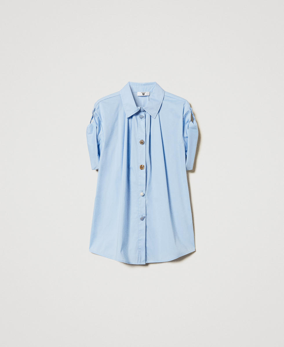 Camisa de popelina con botones Azul &laquo;Blue Topaz&raquo; Mujer 251LM2KFF_12106_S0