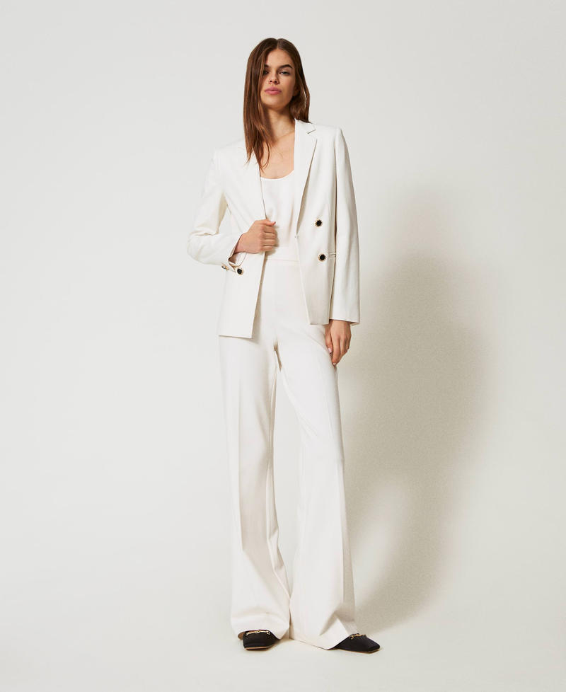 Double-breasted jacket with jewel buttons Mother Of Pearl Woman 251TP2139_00059_01