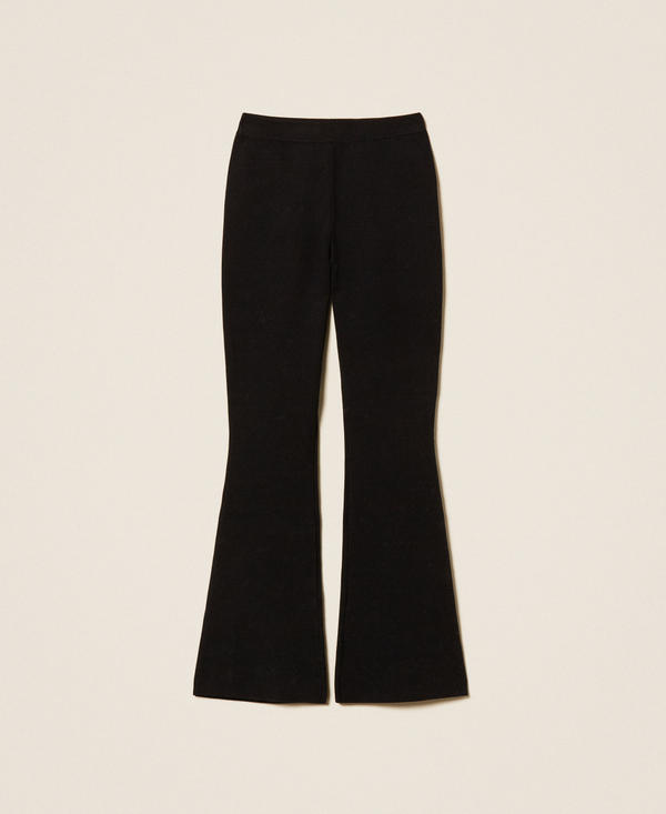 Flared knit trousers