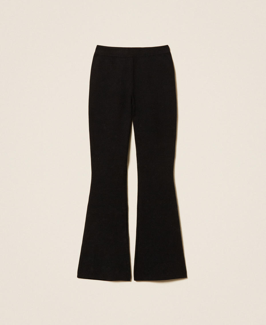 Flared knit trousers Black Woman 262AP3253_00006_S0
