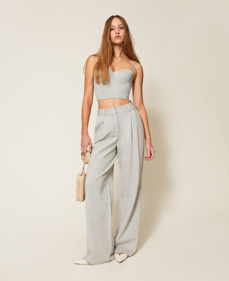 Shaped cup bustier top Light Grey Melange Woman 261AP2144_12837_T0