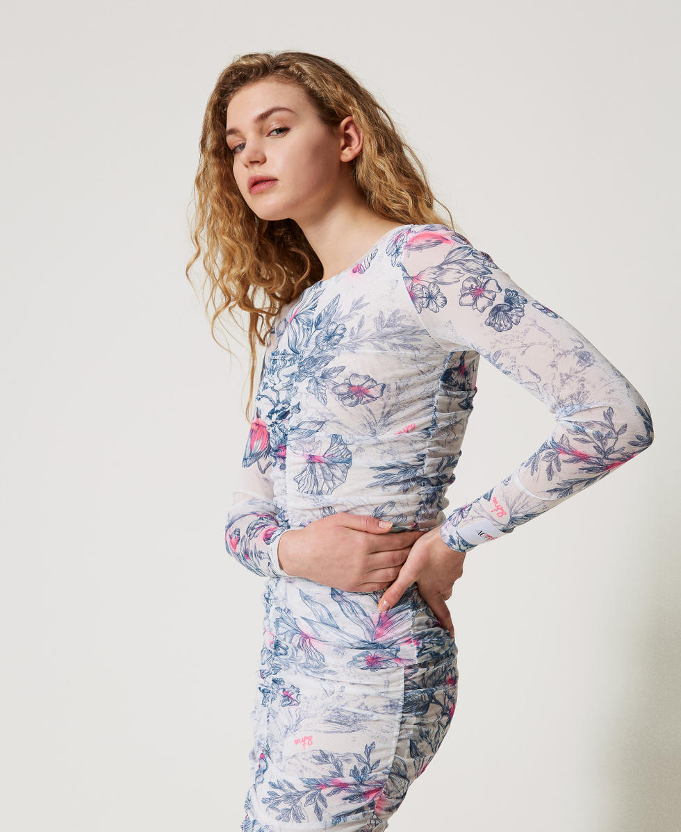 MYFO ruched blouse Japanese Toile de Jouy Woman 251AQ2101_12431_02