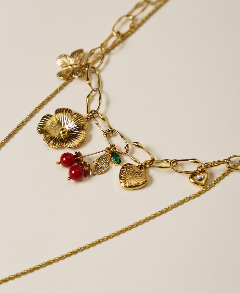Set of necklaces with pendants and tassel Woman, Gold | TWINSET Milano