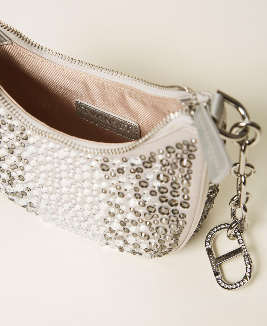 Borsa 'Croissant' con strass Silver Donna 252TB7213_00995_04