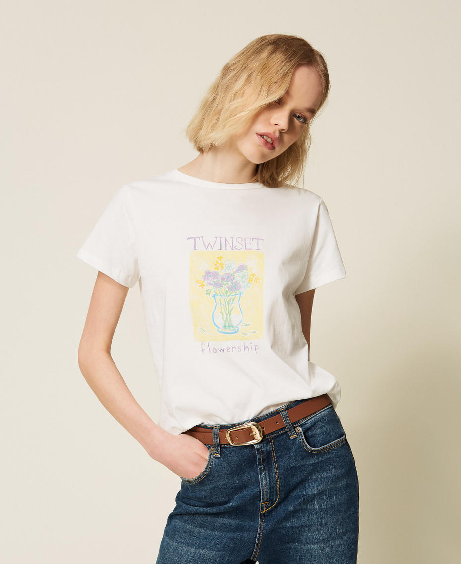 Regular T-shirt with print White Woman 261TP2341_00001_01