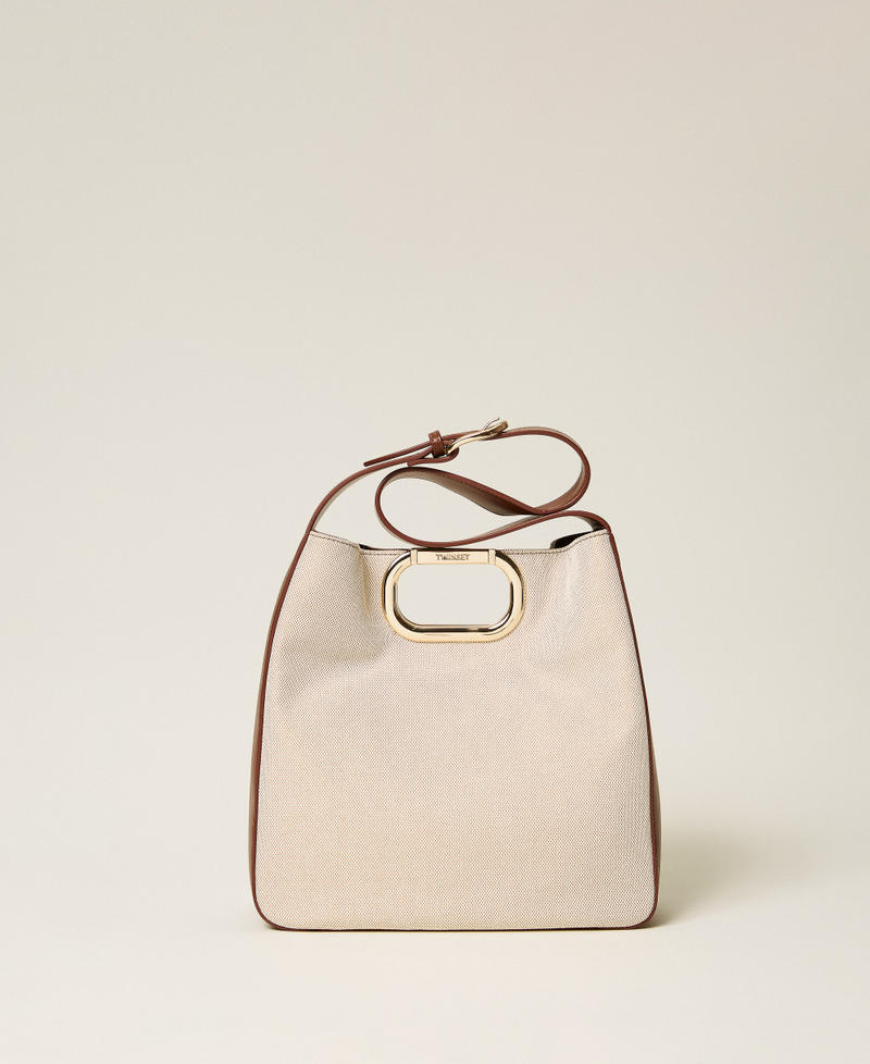 Lila canvas hobo bag Natural White Woman 261TD8160_00497_01