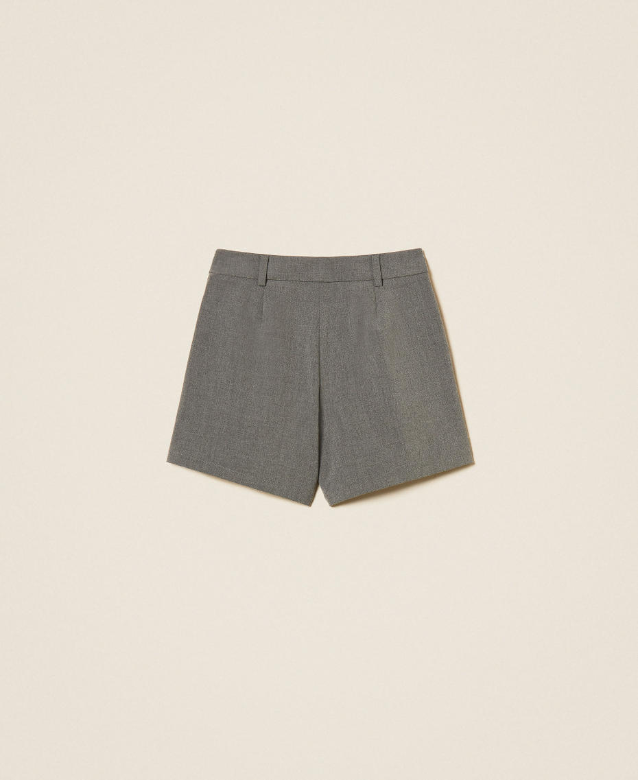 Short en flanelle avec plis Gris Moyen Chin&eacute; Fille 262GJ2180_12838_S1