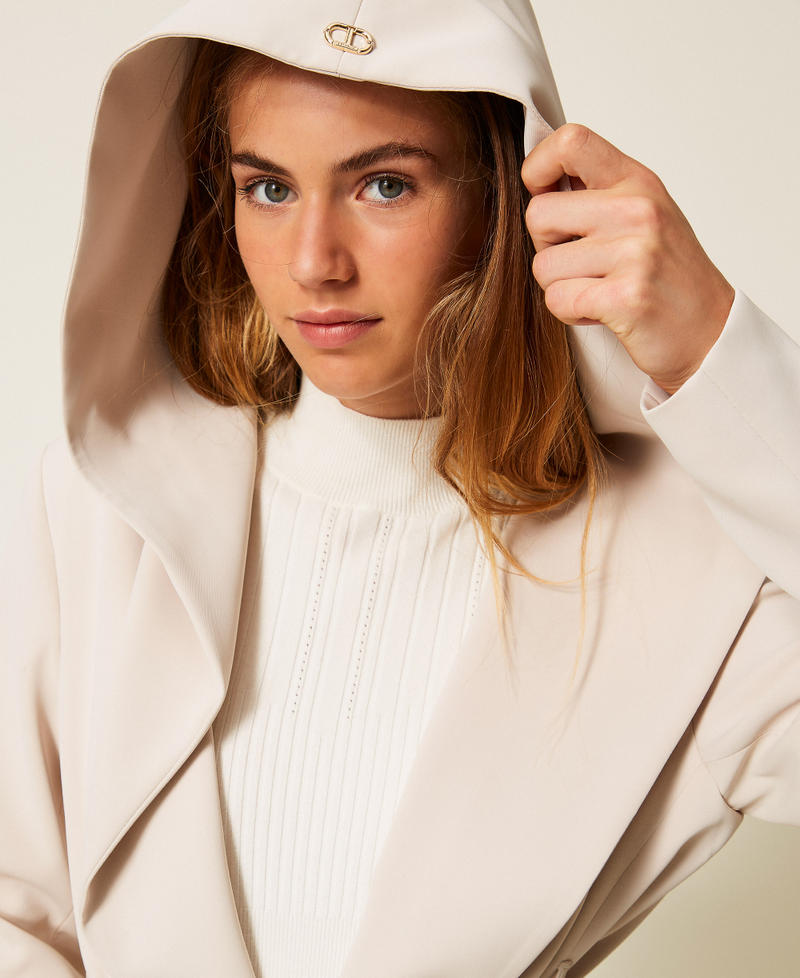 Hooded jacket with belt Plaster Beige Woman 252TF2012_12879_04