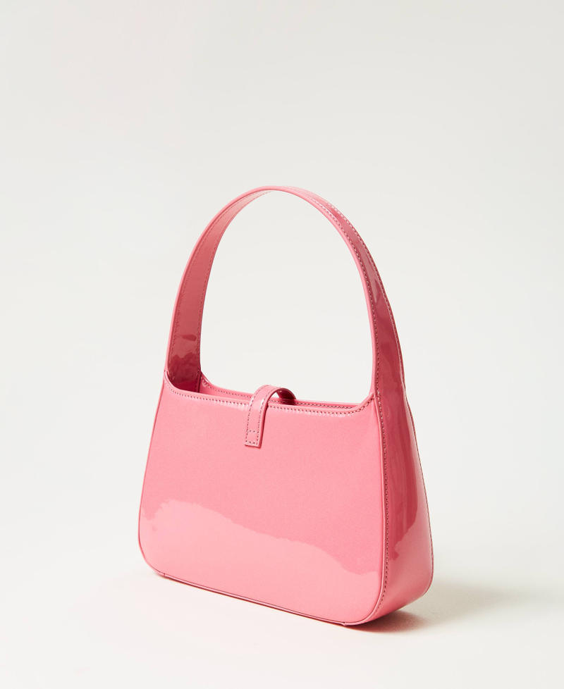 Faux patent leather hobo bag Tender Pink Pink Woman 251AA7010_00619_03