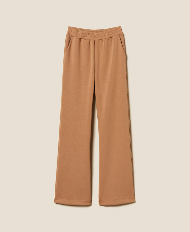 Scuba trousers Two tone Camel/Off White Woman 252LI2QEE_12670_S0