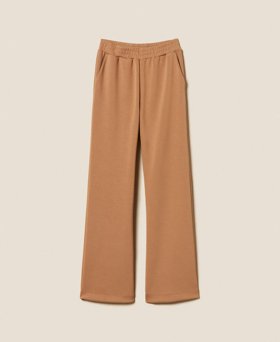 Scuba trousers Two tone Camel/Off White Woman 252LI2QEE_12670_S0