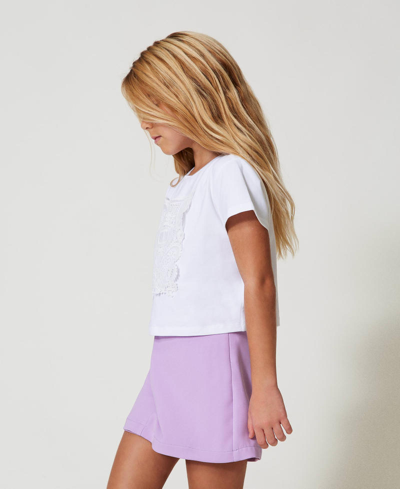 Cropped T-shirt with patch "Ice" White Girl 251GJ2480_00808_02