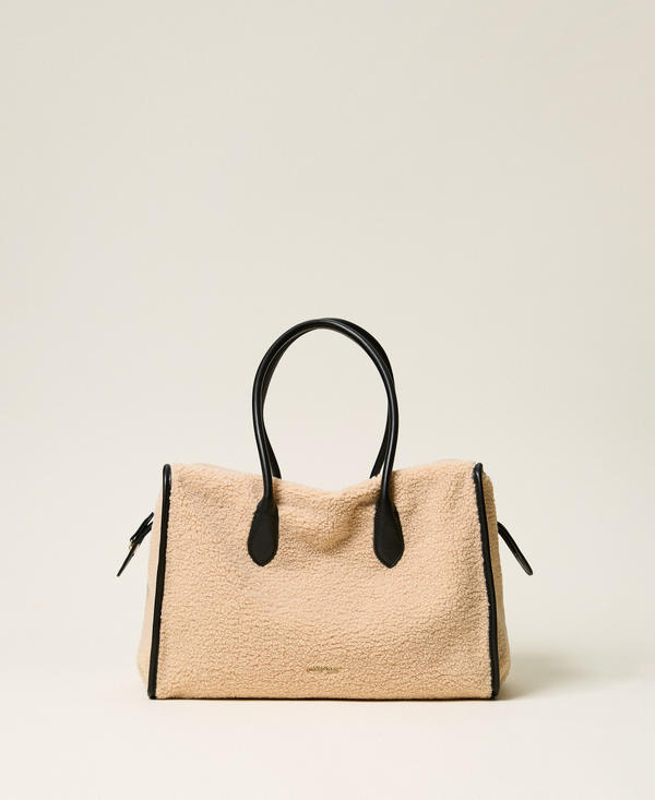Faux fur bowler bag