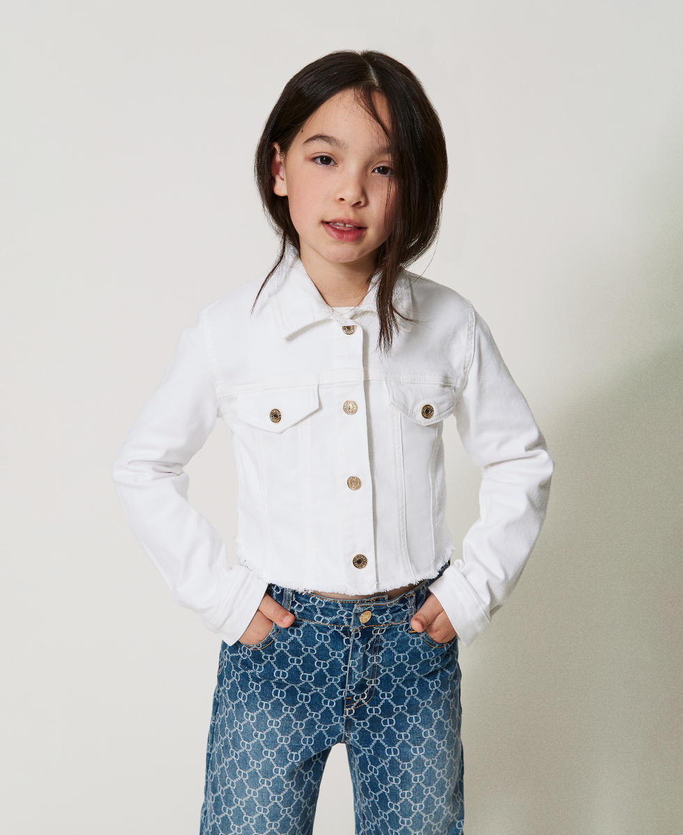 Jacke aus Bull-Denim mit Fransen