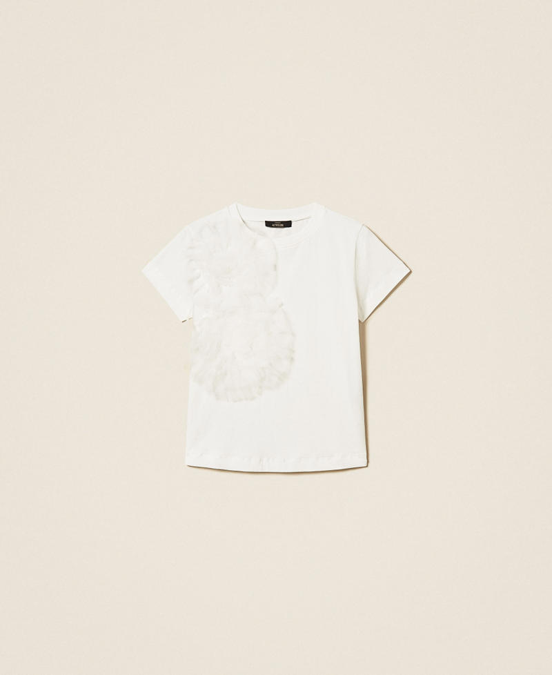 T-shirt regular avec fleurs en tulle Off White Femme 261AT2190_00526_S0