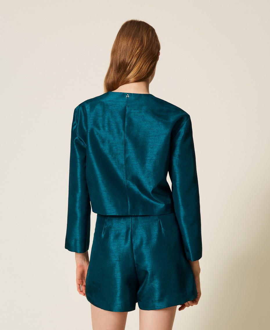 Shantung jacket Green Heron Woman 252AP2187_12557_03