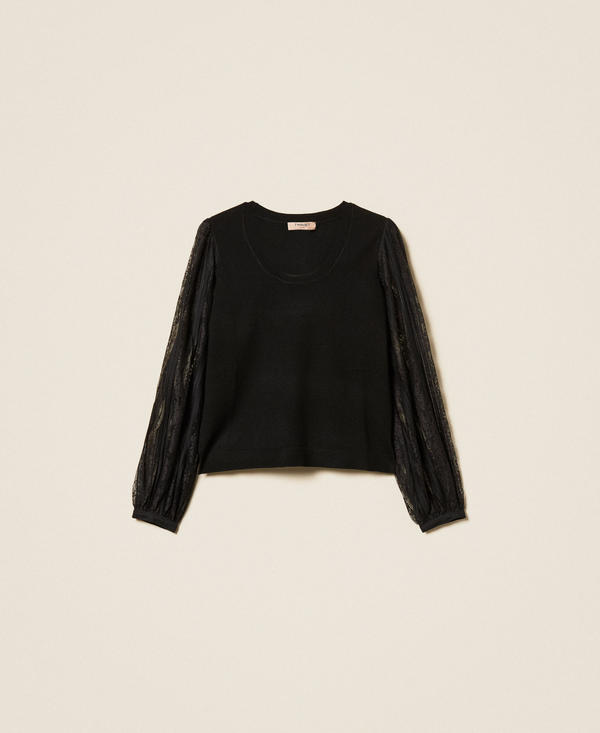 Pull avec manches en dentelle