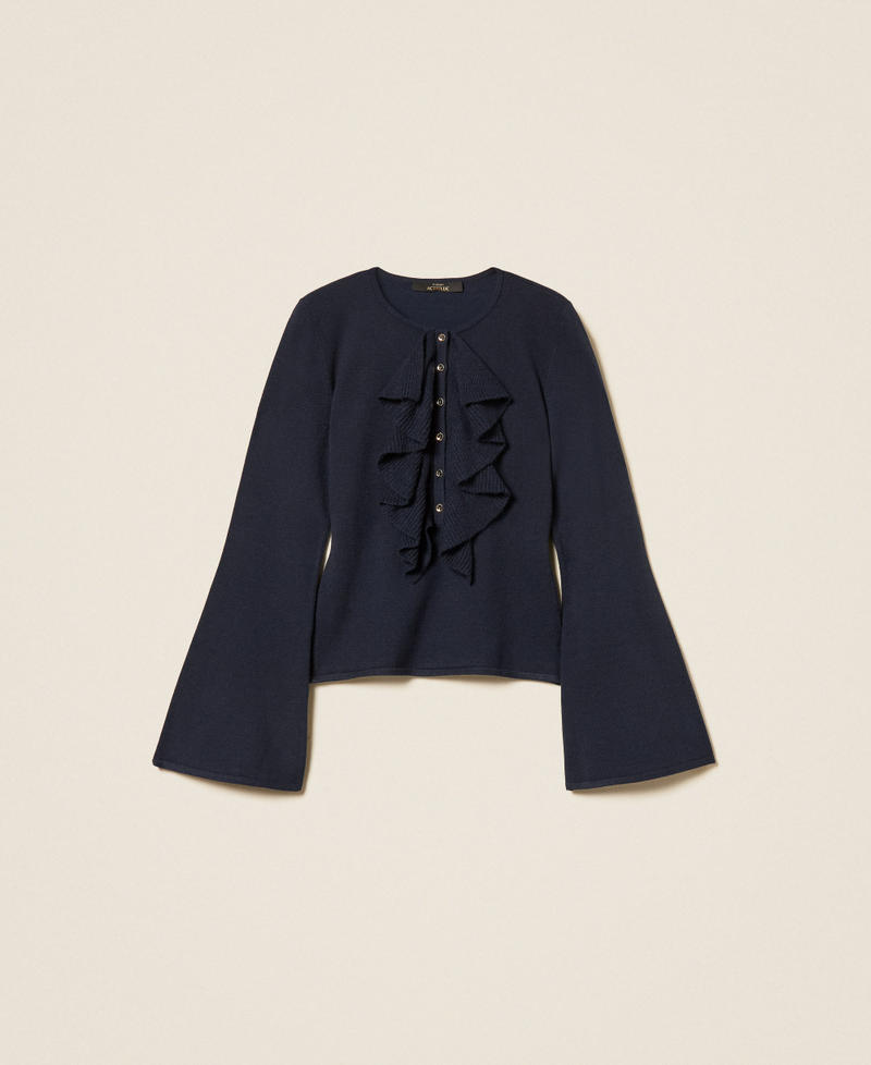 Maglia fitted con volant Blue Paint Donna 262AP3202_13182_S0