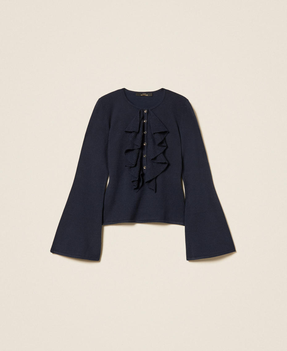 Maglia fitted con volant Blue Paint Donna 262AP3202_13182_S0