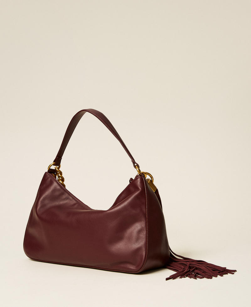 Large Liliane leather bag with charm Grape Woman 262TB7207_00565_03