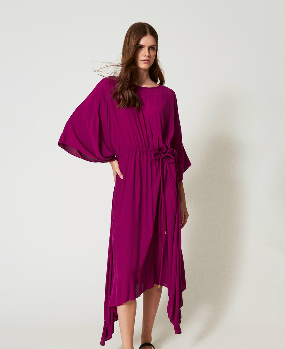 Robe midi avec cordon de serrage Magenta Purple Femme 251LB2SBB_11736_01