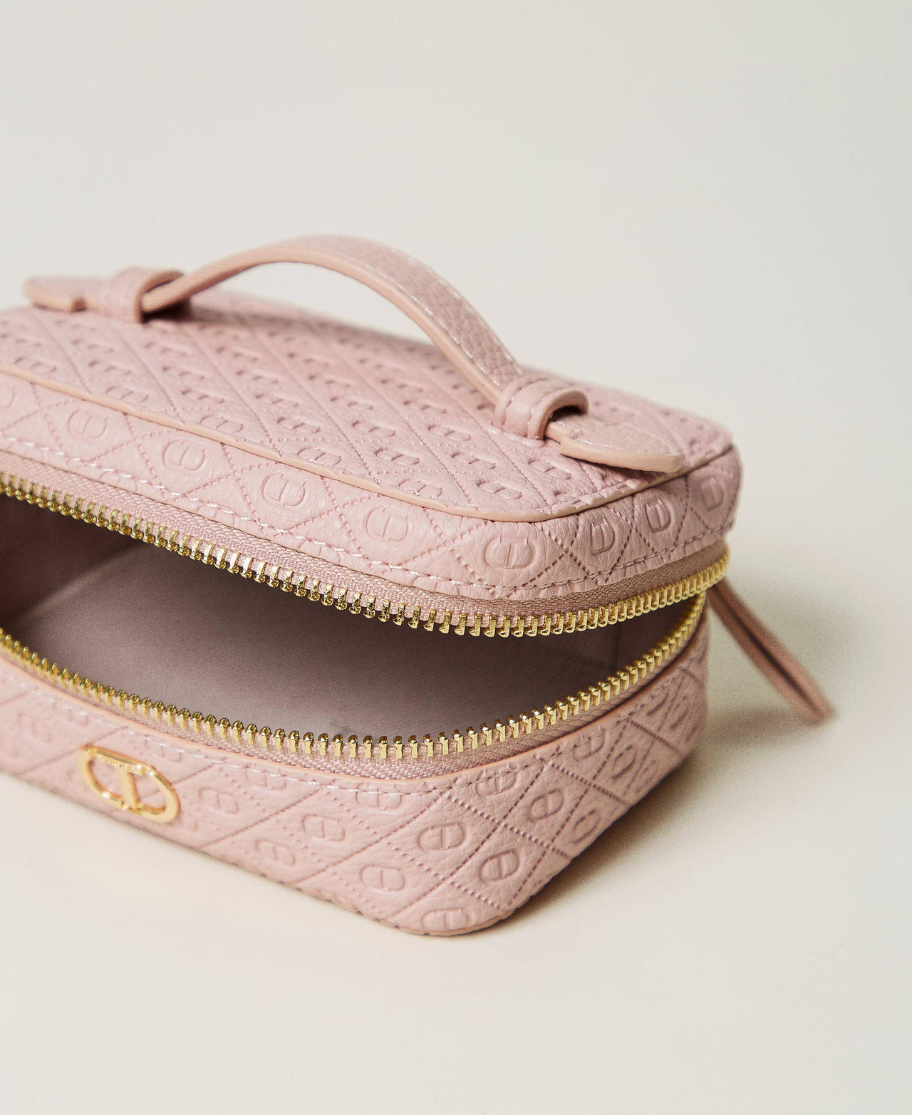 Jewellery bag with Oval T logo all over Parisienne Pink Woman 251TH7044_00714_03