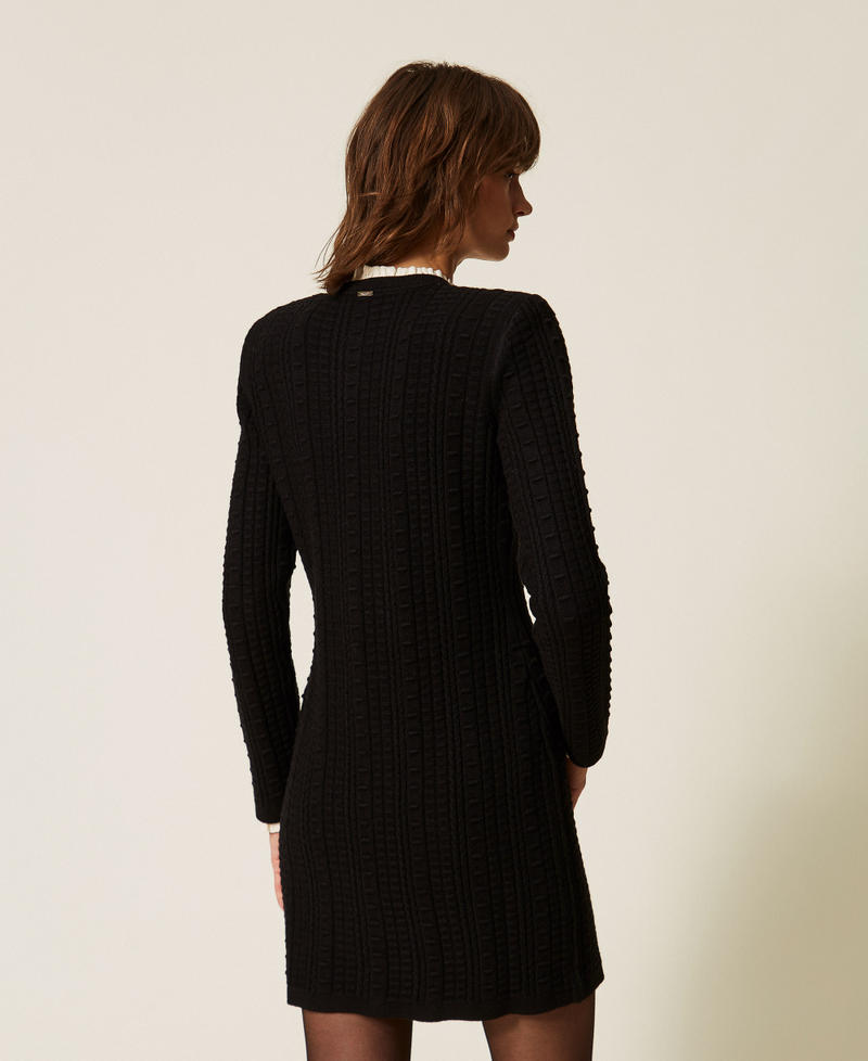Abito-cardigan corto con bottoni in metallo Nero Donna 262TP3100_00006_03