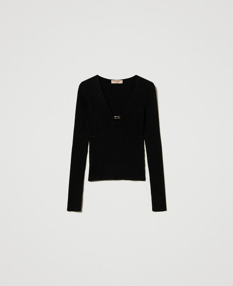 Fitted jumper with Oval T logo