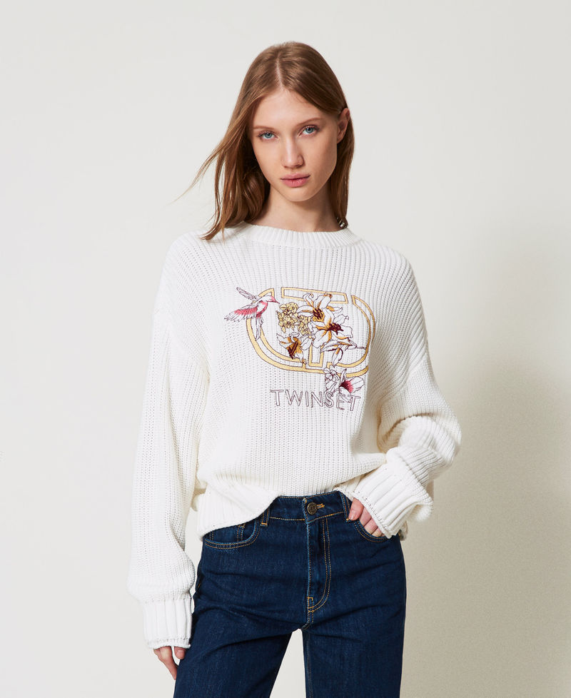 Jumper with Oval T and embroidery