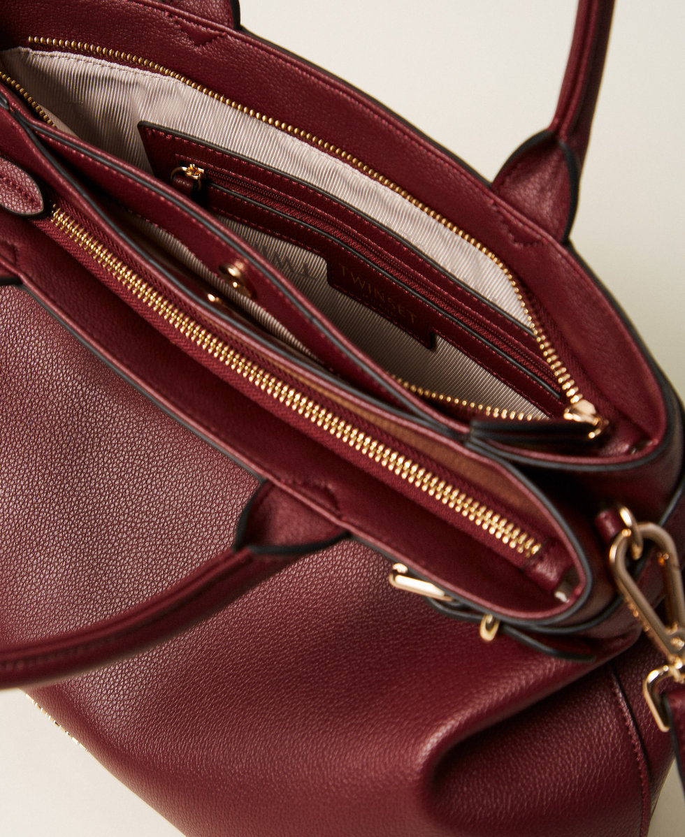 Shopper mit Schnallen und Trageriemen "Winetasting"-Violett Frau 252TB7011_05609_04