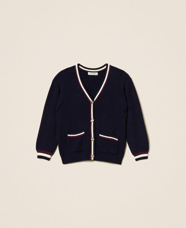 Cardigan avec bandes bicolores