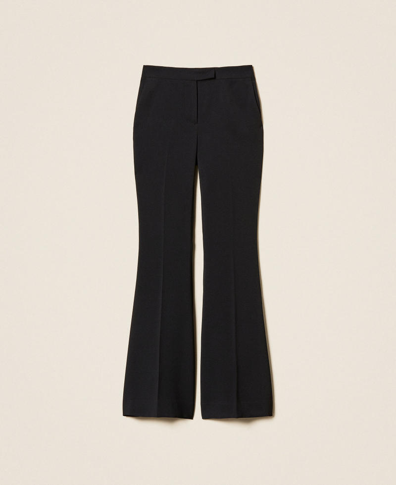 Cr&ecirc;pe flared trousers Black Woman 261TP2193_00006_S0