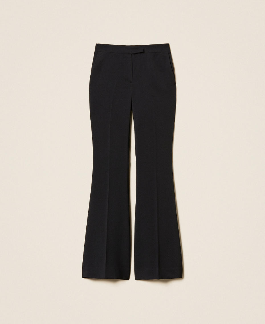 Cr&ecirc;pe flared trousers Black Woman 261TP2193_00006_S0