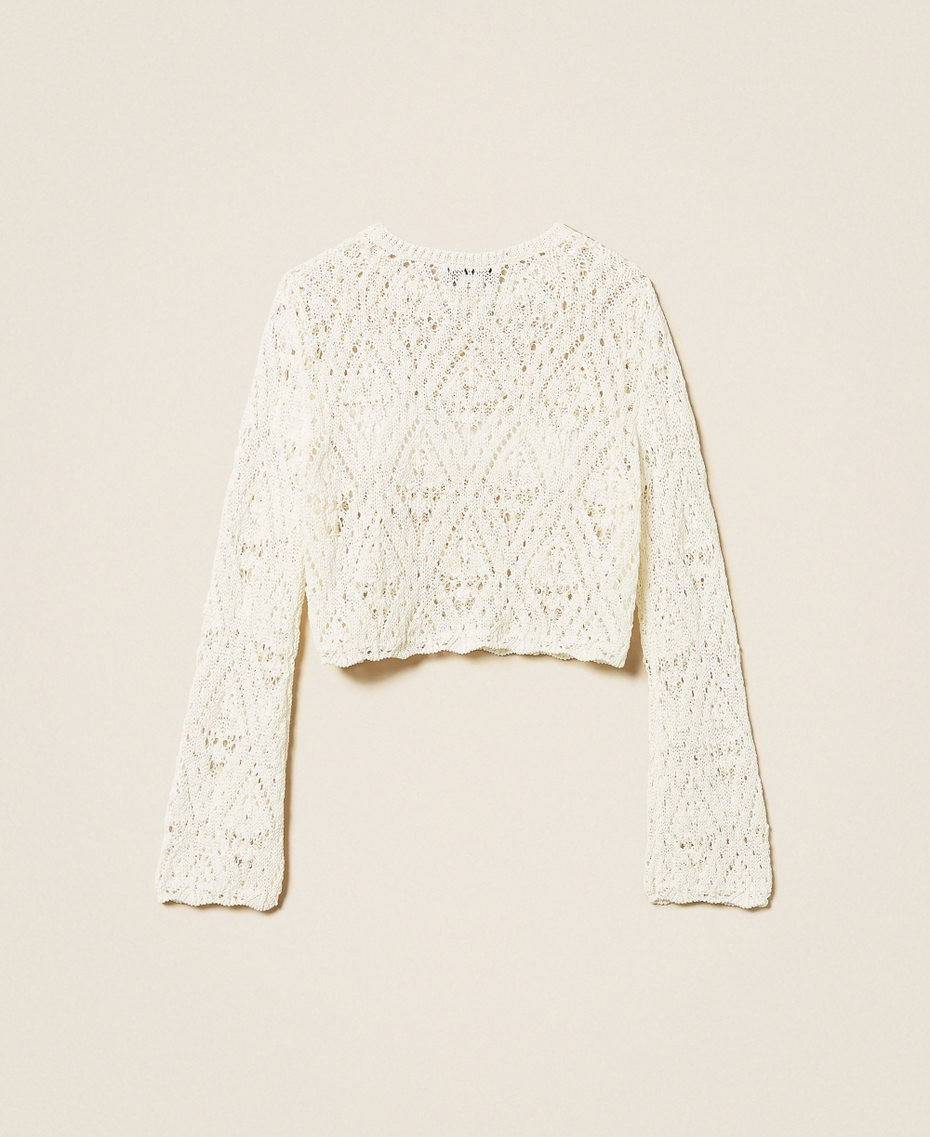 Pull avec motif en losanges Blanc &laquo;&nbsp;Milk&nbsp;&raquo; Fille 261GJ3030_12577_S1