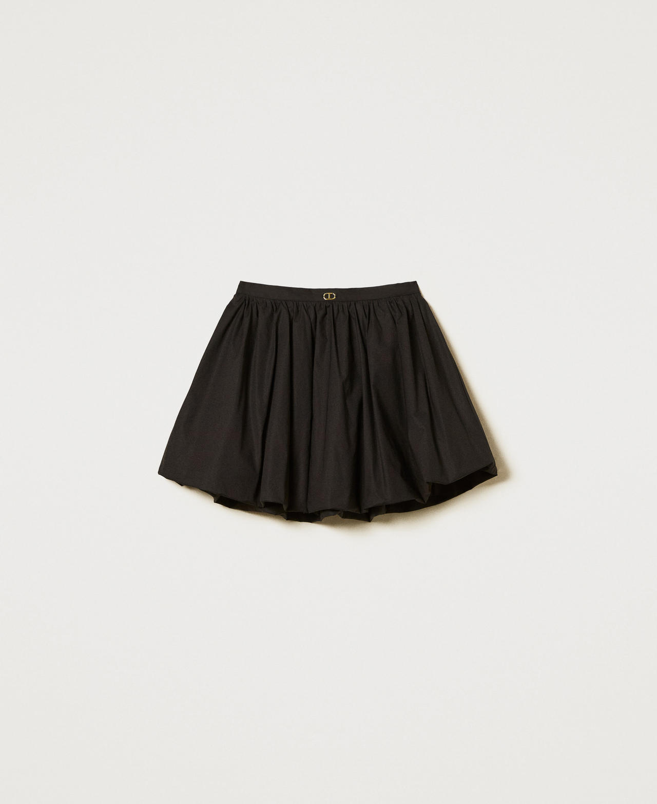 Poplin balloon miniskirt Woman, Black | TWINSET Milano
