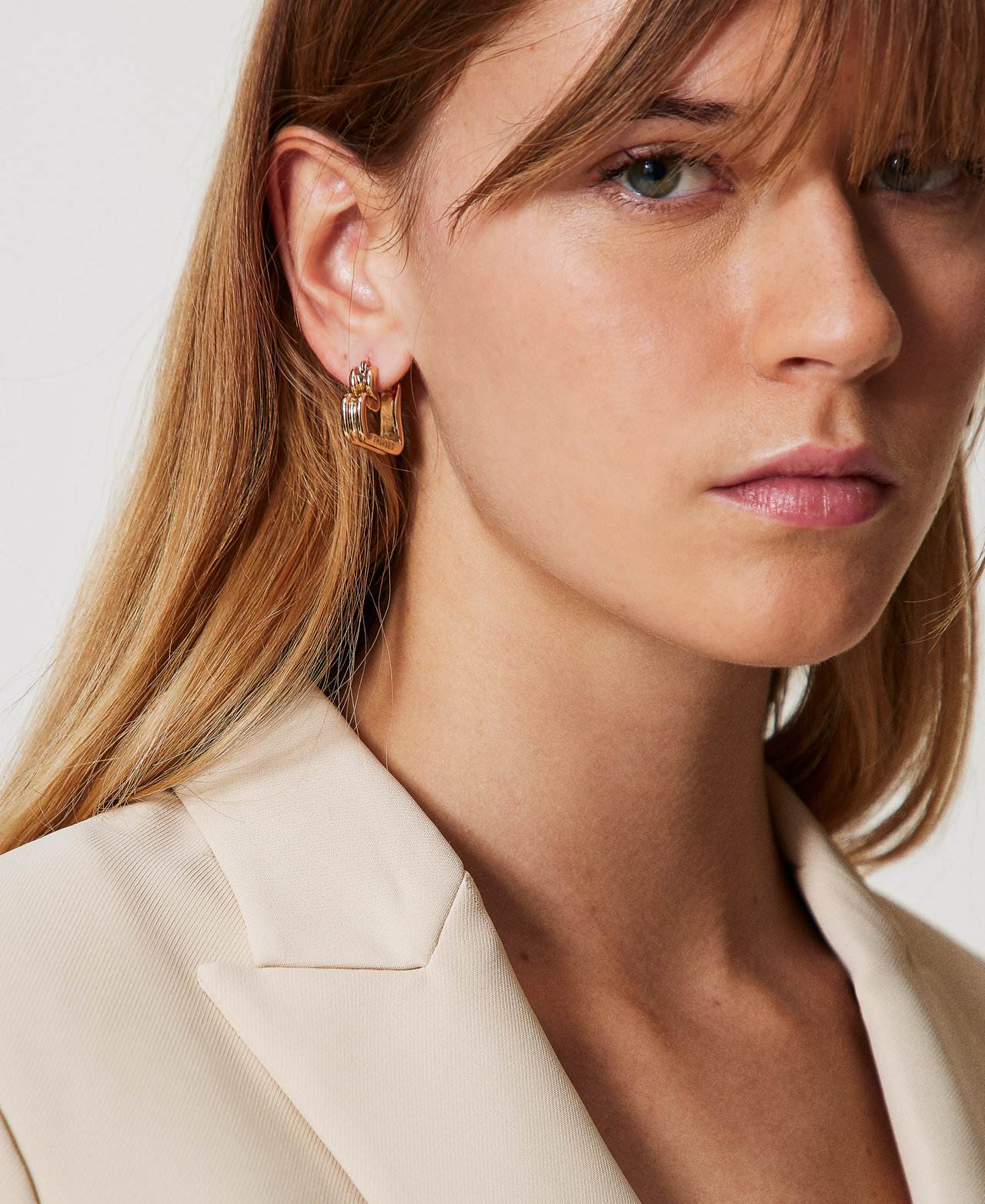 Heart earrings with logo New Gold Woman 251TA4472_10630_0T