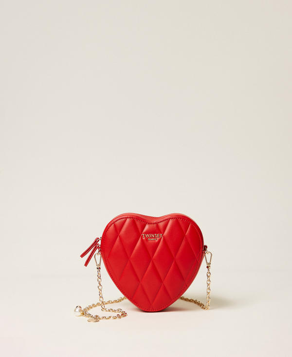 Mini heart-shaped bag with cross-body strap