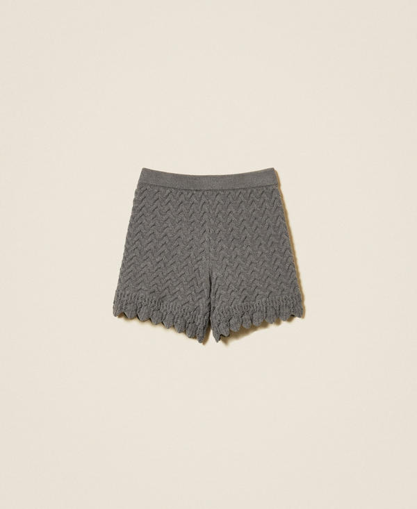 Strick-Shorts mit Zopfmuster