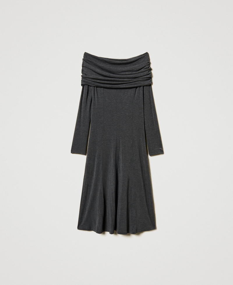 Midi jersey dress with embroidered logo