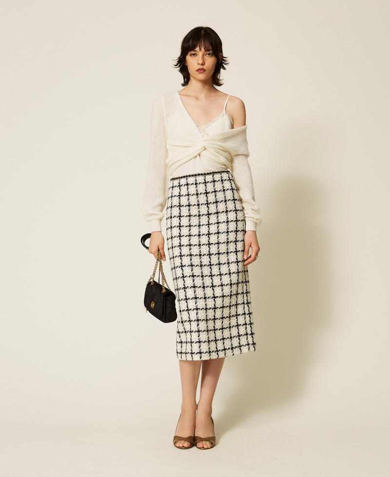 Pull-bol&eacute;ro double usage avec finition crois&eacute;e Nacre Femme 262TP3153_00059_T0