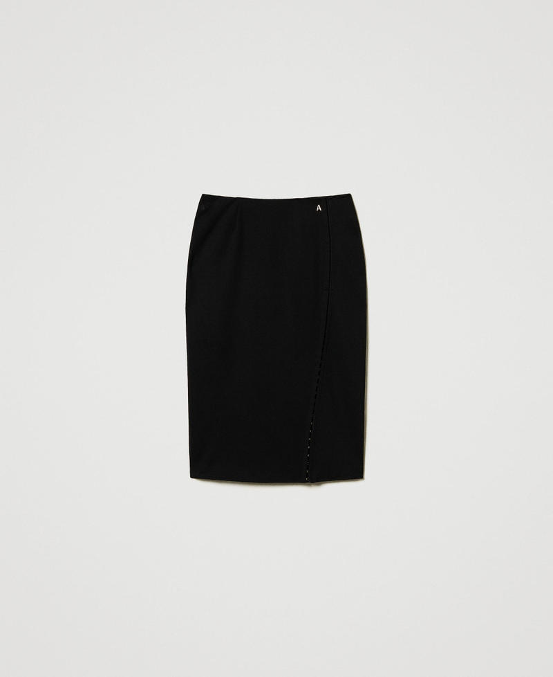 Midi skirt with decorative hooks Black Woman 242AT2320_00006_S0