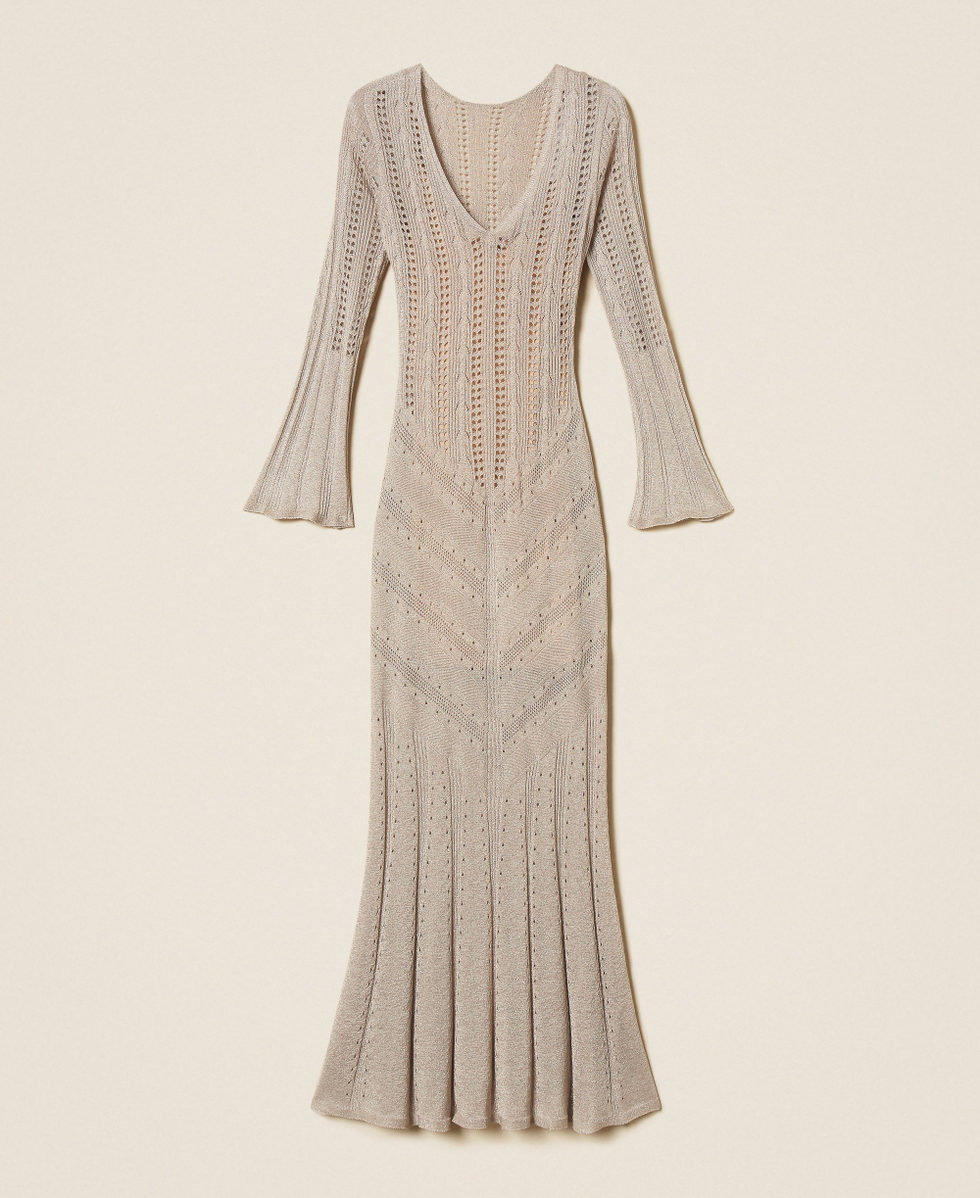 Long knit dress with lurex